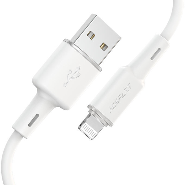 Кабель ACEFAST C2-02 USB до iP 2,4 А, 1,2 м, силікон, цинкові роз'єми, білий