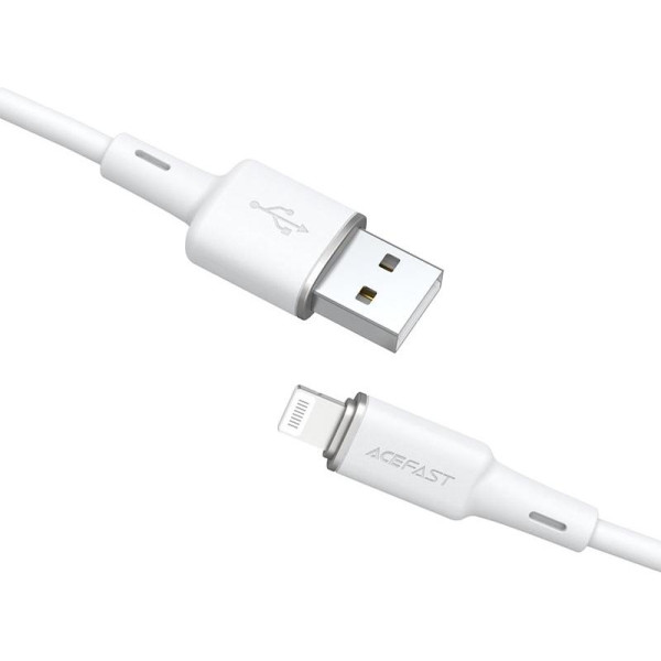Кабель ACEFAST C2-02 USB до iP 2,4 А, 1,2 м, силікон, цинкові роз'єми, білий