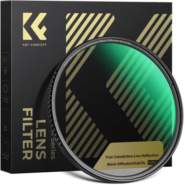 Светофильтр K&F Concept Black Mist 1/4 + CPL 2-в-1 82 мм Nano-Xcel (KF01.3233V2)