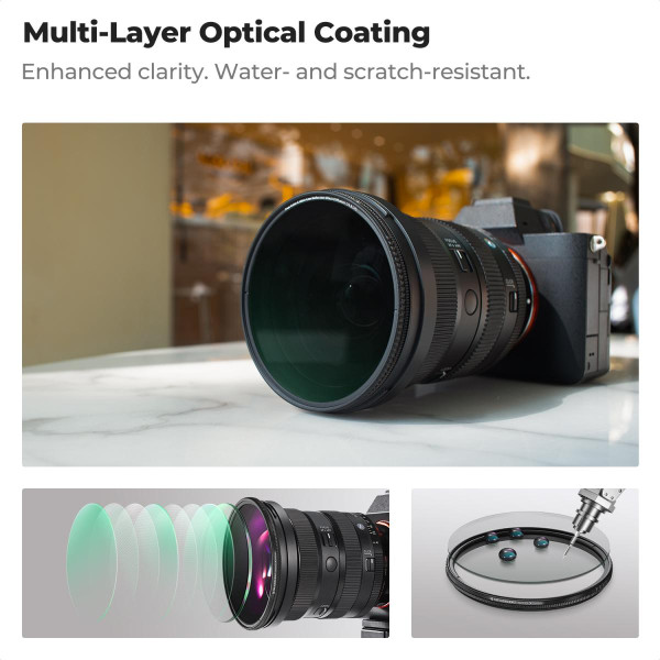 Светофильтр K&F Concept Black Mist 1/4 + CPL 2-в-1 82 мм Nano-Xcel (KF01.3233V2)