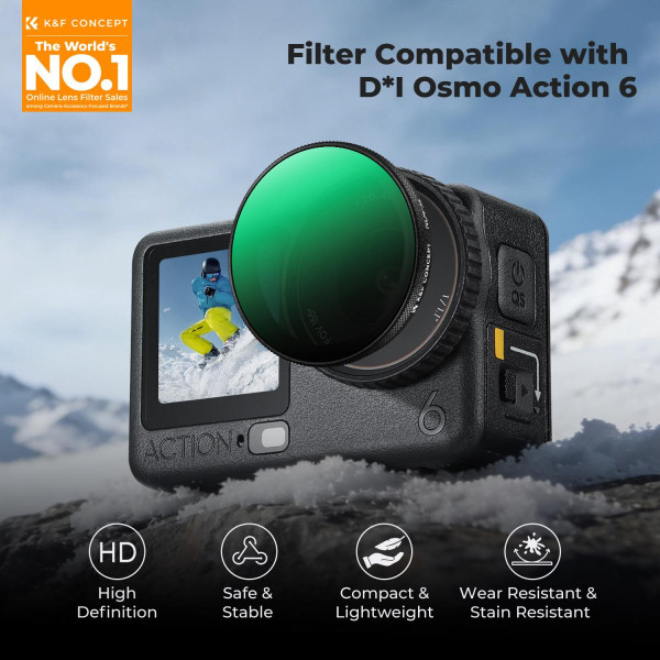 Змінний ND-фільтр K&F Concept ND4-32 для DJI Osmo Action 6 Variable, Snap-On (KF12.0055)