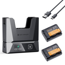 Набор K&F Concept NP-FZ100 (аккумулятор 2600mAh + модульное быстрое зарядное устройство 18W) — совместимо с Sony A7 III, A7R V/IV/III, A7C, A6700, ILCE-1M2, ZV-E1, FX3, FX30 (KF28.0089)