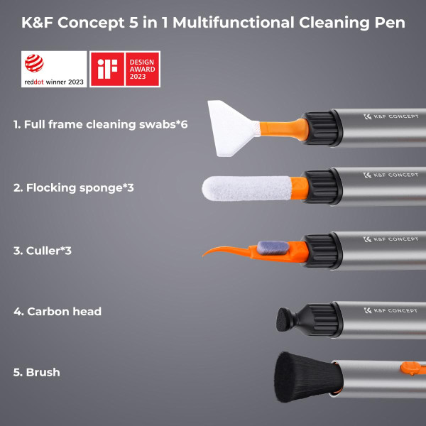 Универсальный карандаш для чистки оптики, матрицы и аксессуаров K&F Concept 5в1 APS-C (SKU.1975)