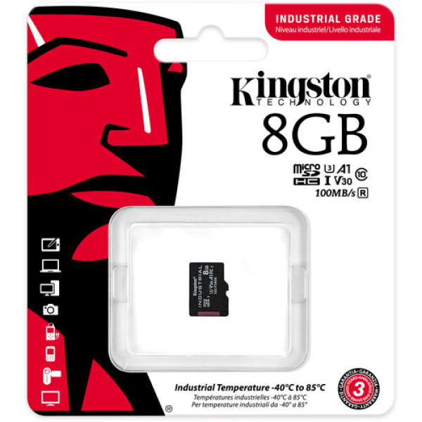 Карта памʼяті microSDHC (UHS-1 U3) Kingston Industrial 8Gb class 10 V30 А1