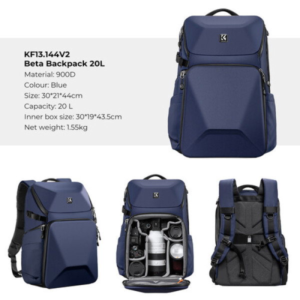 Рюкзак для камеры K&F Concept K&F Alpha 25L Синий (KF13.144V2)
