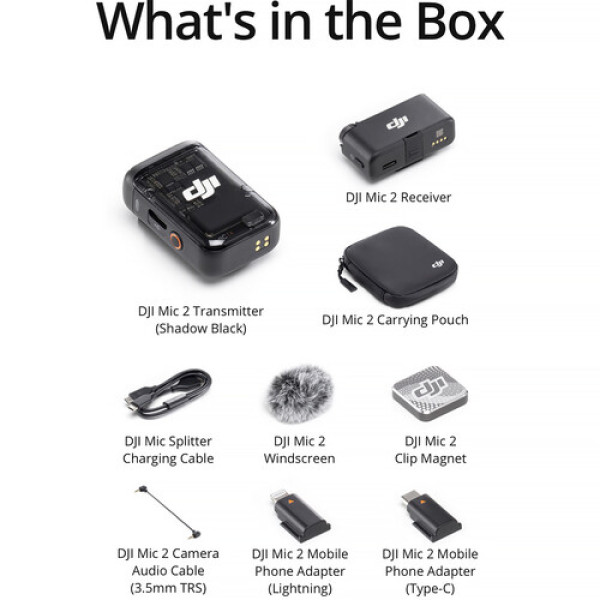 Мікрофонна система DJI Mic 2 Compact Digital Wireless для Camera & Smartphone (CP.RN.00000327.01)