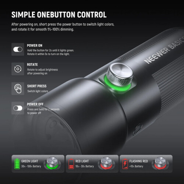 Портативний LED ліхтар Neewer BASICS FL10 Photography Flashlight (FL10)
