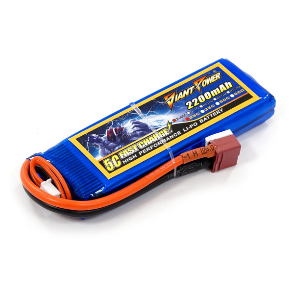 Акумулятор для страйкболу Giant Power (Dinogy) Li-Pol 2200 мАч 7.4 В 102x33x16 мм T-Plug 25C