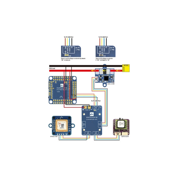 Плата распределения питания Matek CANPDB-4A JST-GH