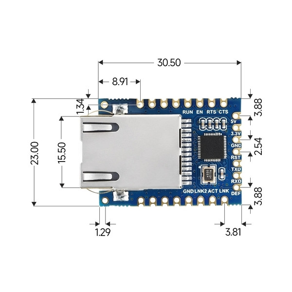 Конвертер Waveshare UART to ETH (B) LAN