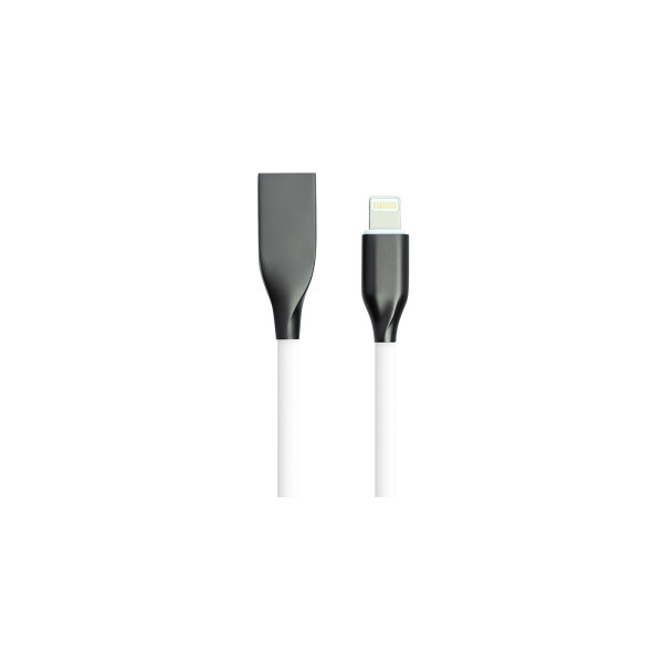 Дата-кабель USB 2.0 A-M до Lightning 1.0 м білий Power Plant (CA910724)