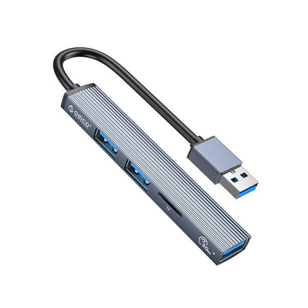 Концентратор ORICO USB-A до USB 3.0, 2× USB 2.0, TF (AH-A12F-GY-BP) (CA913770)