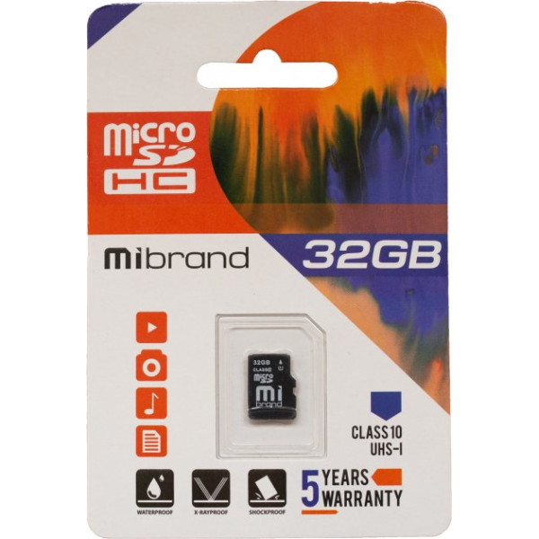 Карта пам'яті microSDHC (UHS-1) Mibrand 32 ГБ класу 10