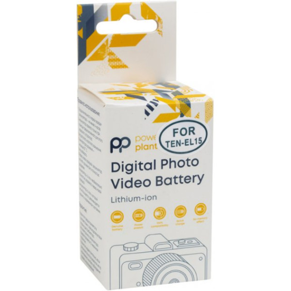 Аккумулятор PowerPlant Nikon TEN-EL15 2250 мА·ч с кабелем Type-C (CB970902)