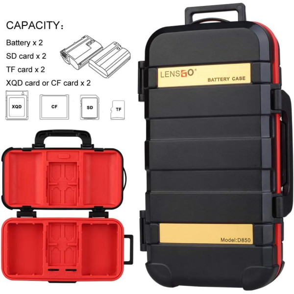 Футляр для карт памяти и аккумуляторов и батарей АА Lensgo D850