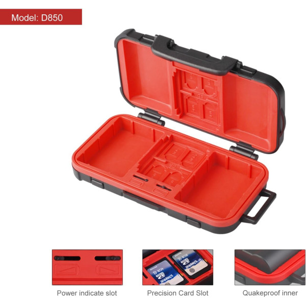 Футляр для карт памяти и аккумуляторов и батарей АА Lensgo D850