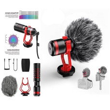 Микрофон-дробовик APEXEL для смартфонов и цифровых зеркальных фотоаппаратов - APL-MIC01 - черный