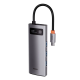 USB-хаб Baseus Metal Gleam Series 5-в-1 багатофункціональний （Type-C до HDMI*1+USB3.0*3+PD*1)