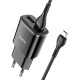 Сетевое зарядное устройство с кабелем HOCO C88A Star round dual port charger set (Micro) 12W Black