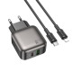 Сетевое зарядное устройство с кабелем BOROFONE BAS55A Absolute PD30W+QC3.0 charger set (C to iP) (EU) Black