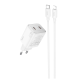 Сетевое зарядное устройство с кабелем HOCO N42 Elogiado dual-port PD45W(2C) charger set(C to iP) White