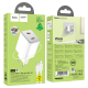 Сетевое зарядное устройство с кабелем HOCO N42 Elogiado dual-port PD45W(2C) charger set(C to iP) White