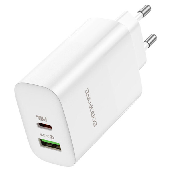 Сетевое зарядное устройство BOROFONE BN10 Sunlight PD65W dual port(1A1C) charger White