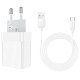 Сетевое зарядное устройство с кабелем BOROFONE BA47A Mighty speed single port QC3.0 3A + Type-C cable 18W White