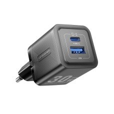 Сетевое зарядное устройство Vention 2-Port USB (C+A) GaN Charger (30W/30W) EU-Plug Black