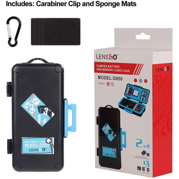 Футляр для карт памяти LENSGO Waterproof Luggage Battery & Memory Card Hard Case (KH6 Blue)