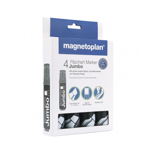 Маркеры для бумаги черные Magnetoplan Jumbo Black Set (1111501)