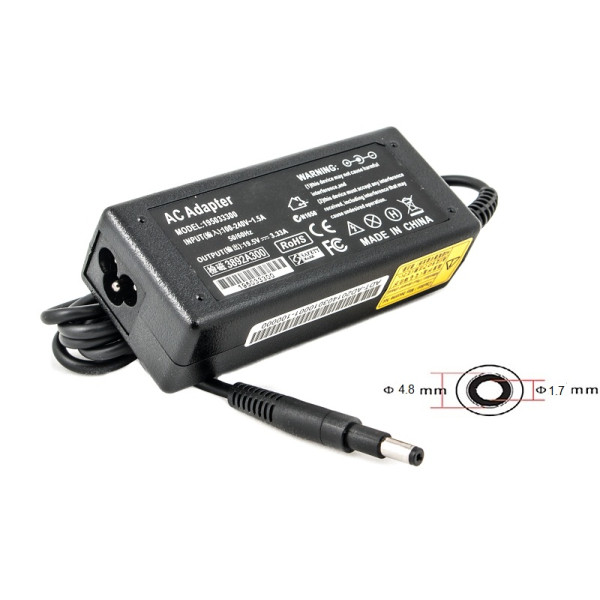 Блок живлення для ноутбуків PowerPlant HP 220 В, 19,5 В 65 Вт 3,33 А (4,8×1,7)