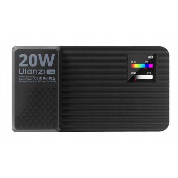 Панель світлодіодна міні 20Вт RGB CRI 96+ 1800-9000К Ulanzi K20 RGB