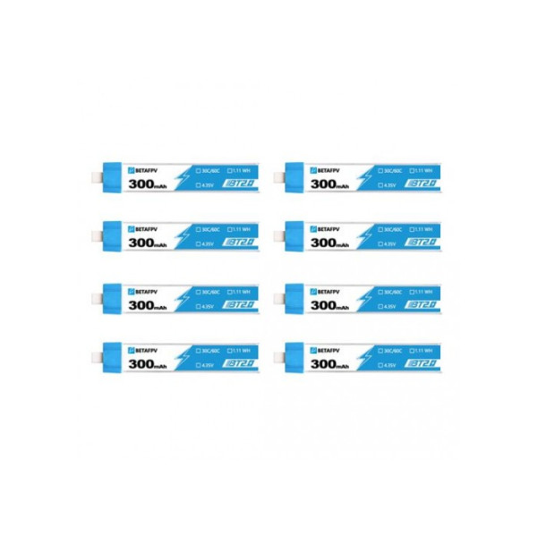 Набір акумуляторів BETAFPV BT2.0 300mAh 1S 30C батарея (8 шт.)