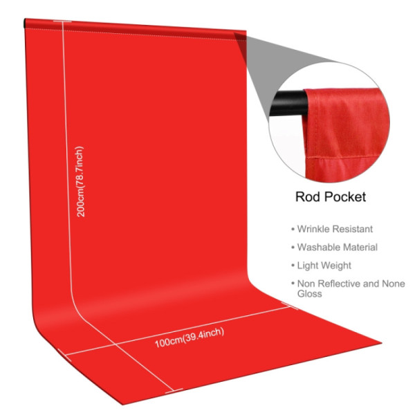 Фон студійний тканинний Puluz PU5209R red Chroma Key 1х2м