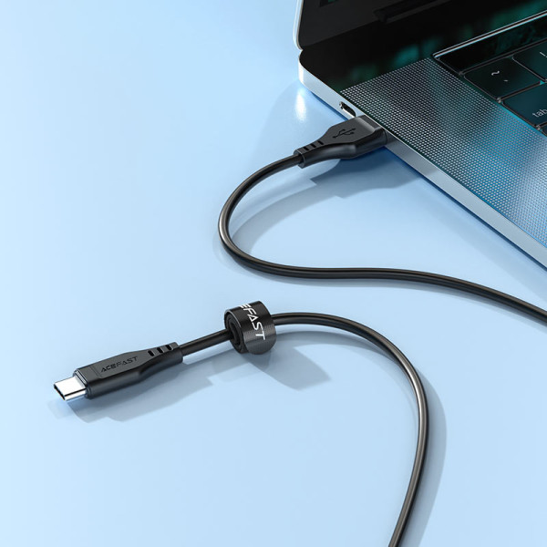 Кабель ACEFAST C3-03 Type-C до Type-C 3A, 60W, 1,2 м, TPE, TPE-конектори, чорний