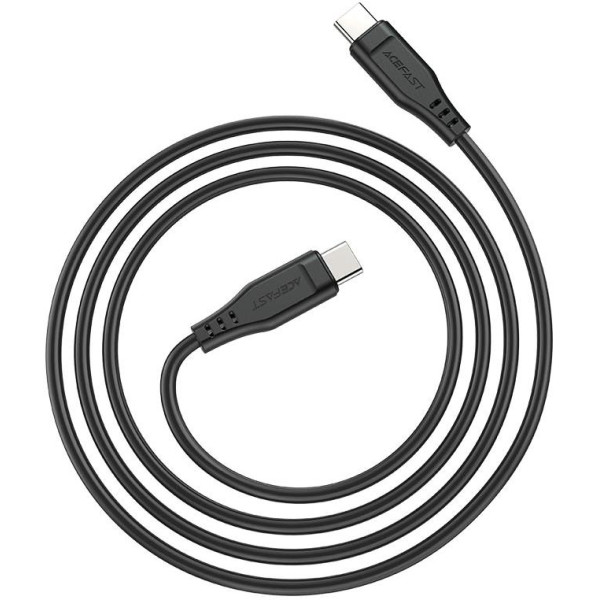 Кабель ACEFAST C3-03 Type-C до Type-C 3A, 60W, 1,2 м, TPE, TPE-конектори, чорний