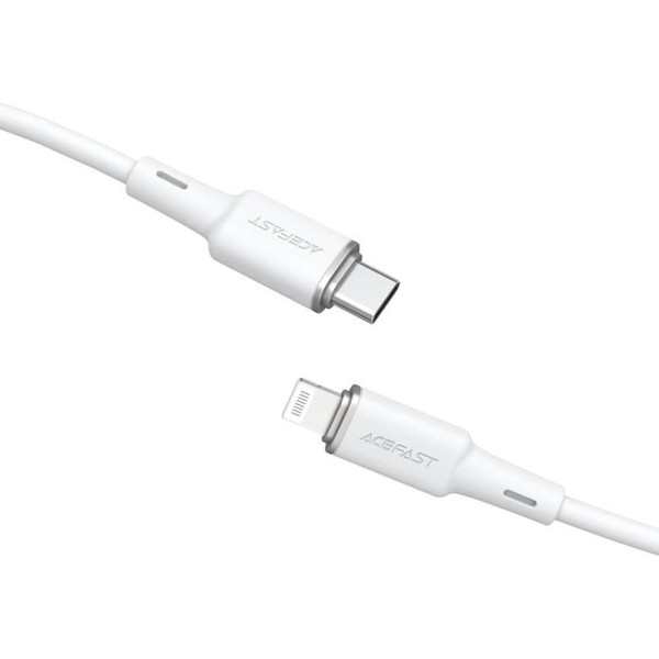 Кабель ACEFAST C2-01 Type-C до iP, 3 А, 20 Вт, 1,2 м, силіконовий кабель, цинкові конектори, білий