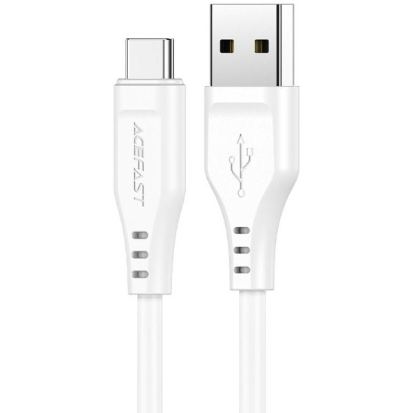 Кабель ACEFAST C3-04 USB до Type-C 3A, 1,2 м, TPE, TPE-конектори, білий