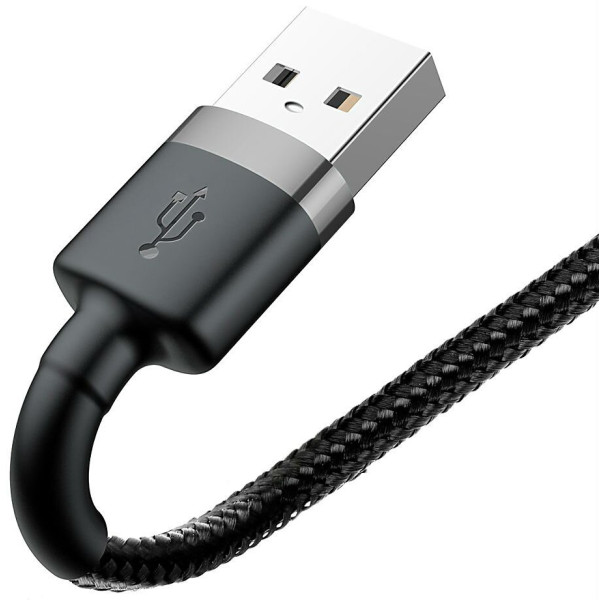 Кабель Baseus Cafule Cable USB для iPhone 2A 3 м сірий+чорний