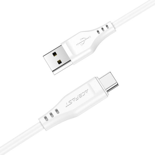 Кабель ACEFAST C3-04 USB до Type-C 3A, 1,2 м, TPE, TPE-конектори, білий