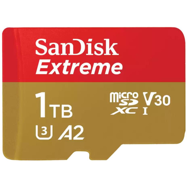 Картка пам’яті microSDXC (UHS-1 U3) SanDisk Extreme A2 1 ТБ класу 10 V30 (R190 МБ/с, W130 МБ/с)