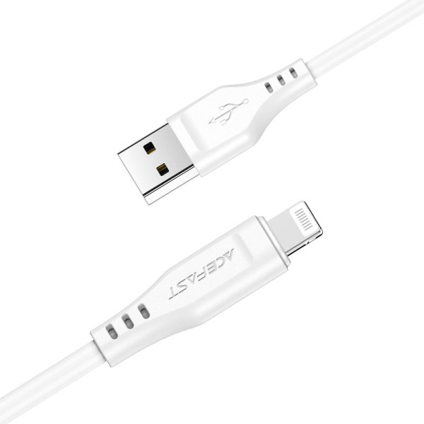 Кабель ACEFAST C3-01 USB to iP 2.4A, 1.2m, TPE, TPE connectors, White