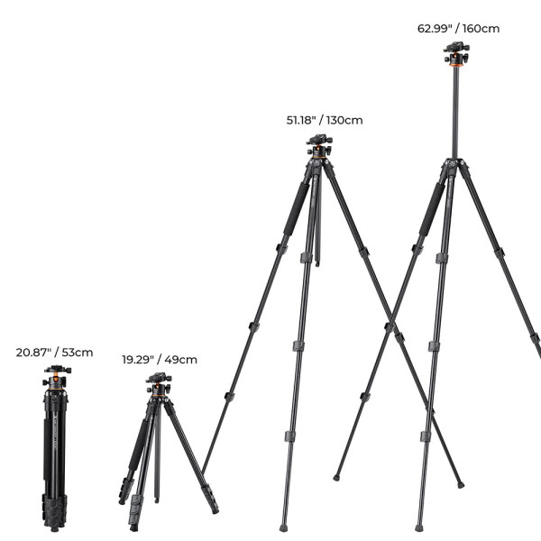 Штатив K&F Concept для фото и видео A234A1+BH-28L, max 10kg, h 160cm (KF09.099V1)