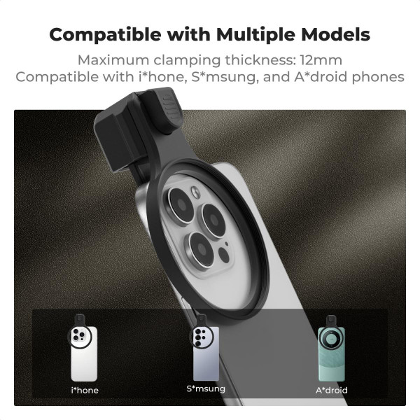 Клипса для светофильтров смартфона K&F Concept 58 мм + CPL фильтр K-Series (KF15.0027)