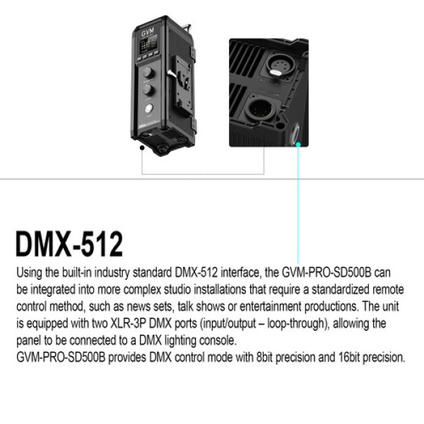 Двухцветный светодиодный моноблок GVM Pro SD500B (500 Вт)