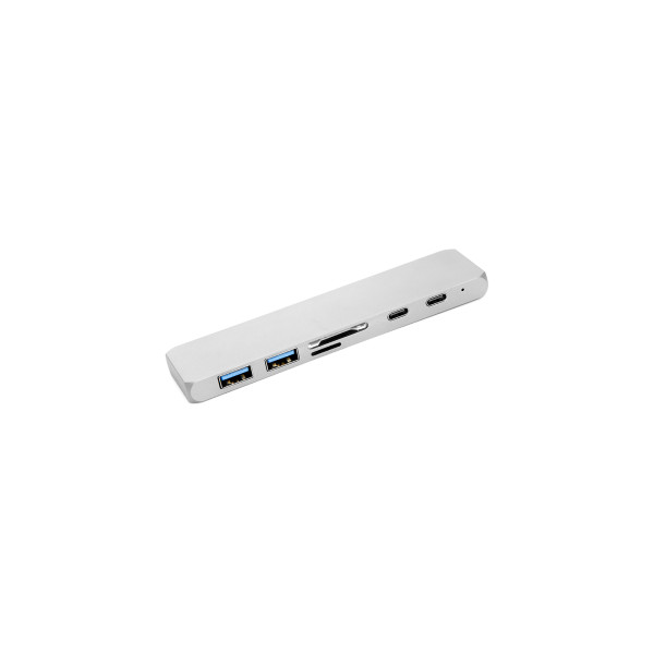 Концентратор POWERPLANT TYPE-C - HDMI 4K, USB 3.0, USB TYPE-C, SD, MICROSD (CA911684)