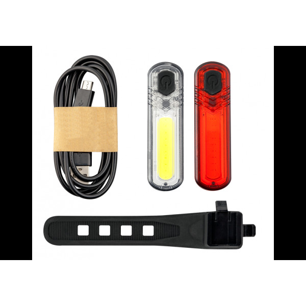 Комплект велосипедних фар Mactronic Duo Slim (60/18 лм) USB-перезаряджуваний (ABS0031)