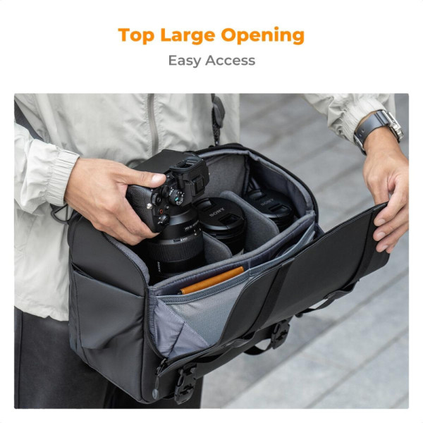 Cумка на плечо для фотоаппарата K&F Concept Camera Sling Bag 10л Urban Wander 10 Black (KF13.163)