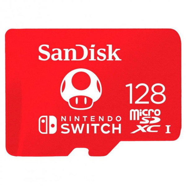 Карта пам'яті microSDXC (UHS-1) SanDisk для Nintendo Switch 128 ГБ класу 10 (швидкість читання 100 МБ/с, швидкість запису 90 МБ/с)